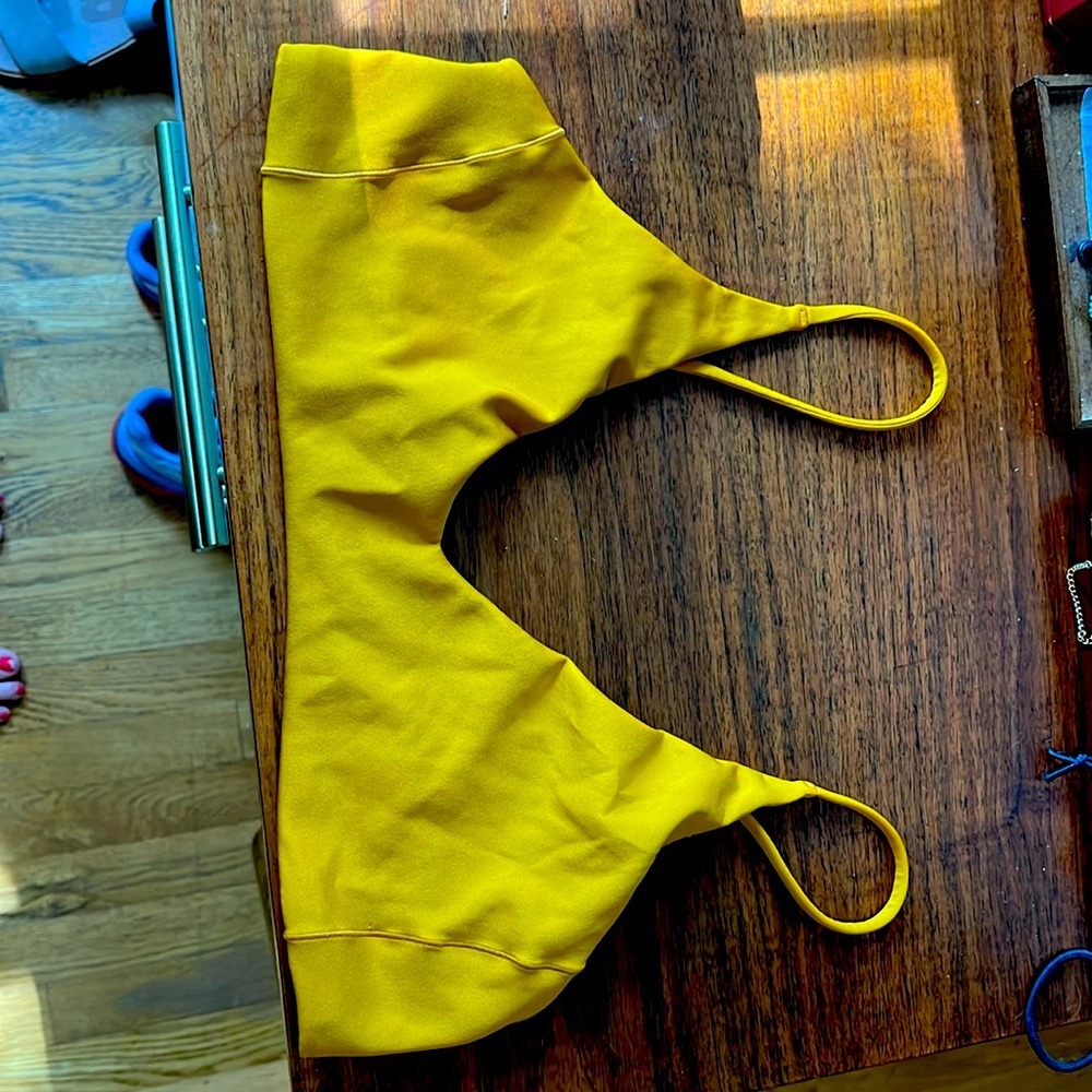Left On Friday Yellow Scoop Bikini Top